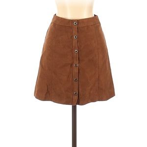 Hollister brown faux suede mini skirt